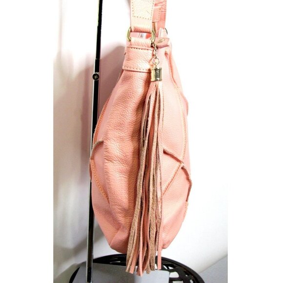 Nyla Noor Leather Soho Bucket Handbag Purse Tassel - Picture 3 of 12